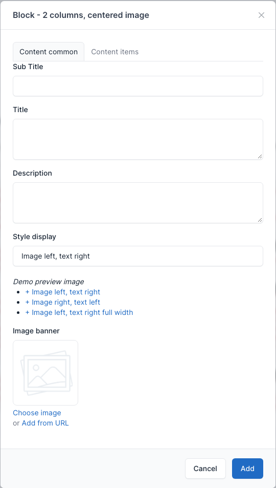 2 columns centered image setting