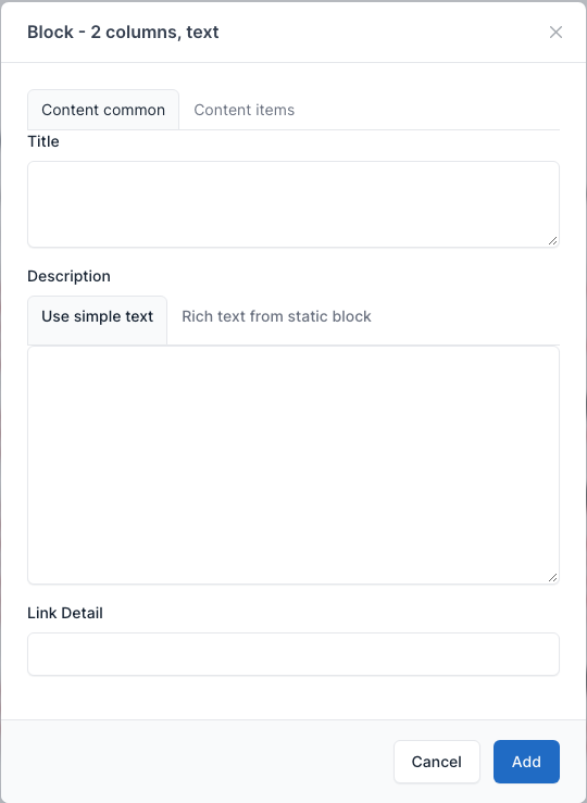 2 columns text setting