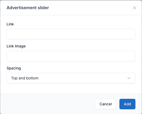 Advertisement setting
