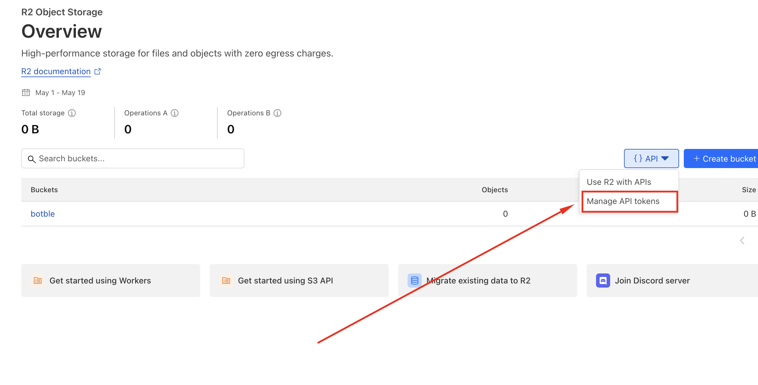Cloudflare R2 settings