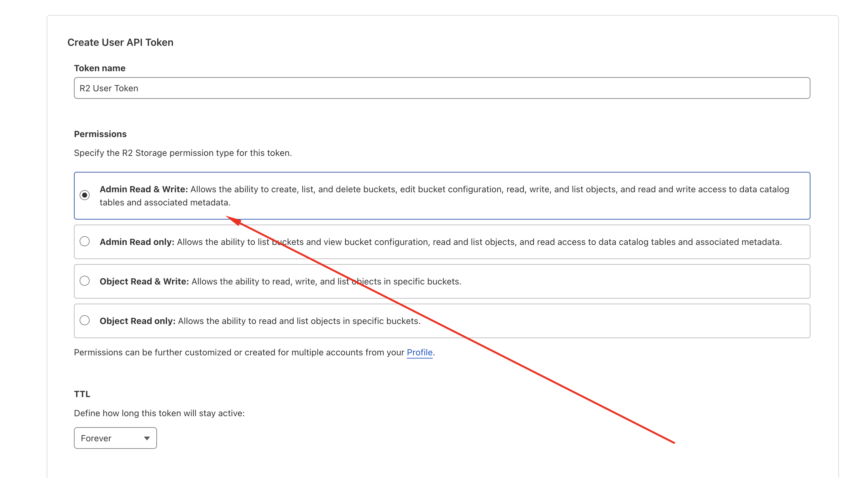 Cloudflare R2 settings