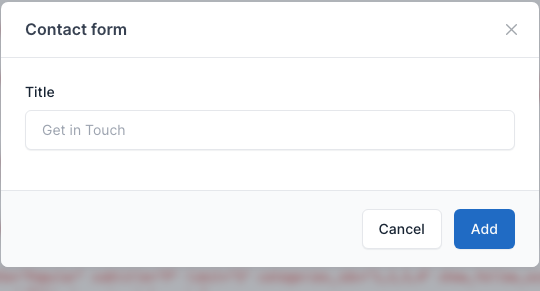 Contact form setting
