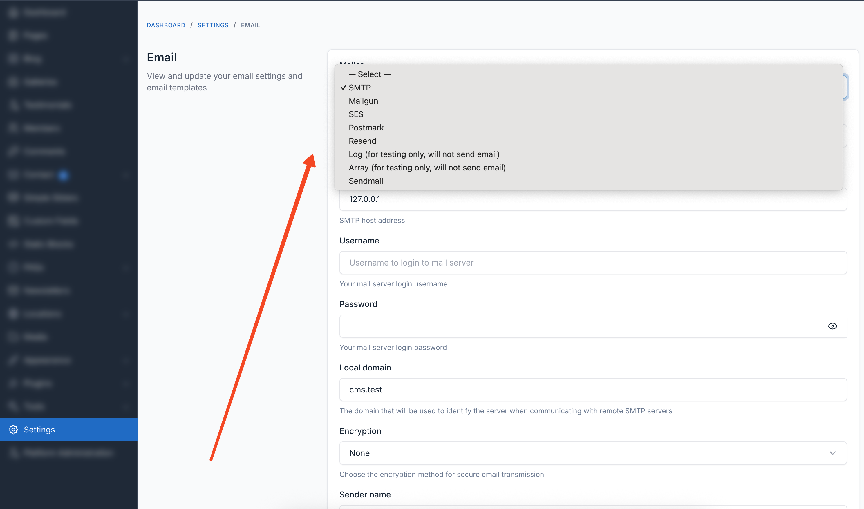 Email Settings
