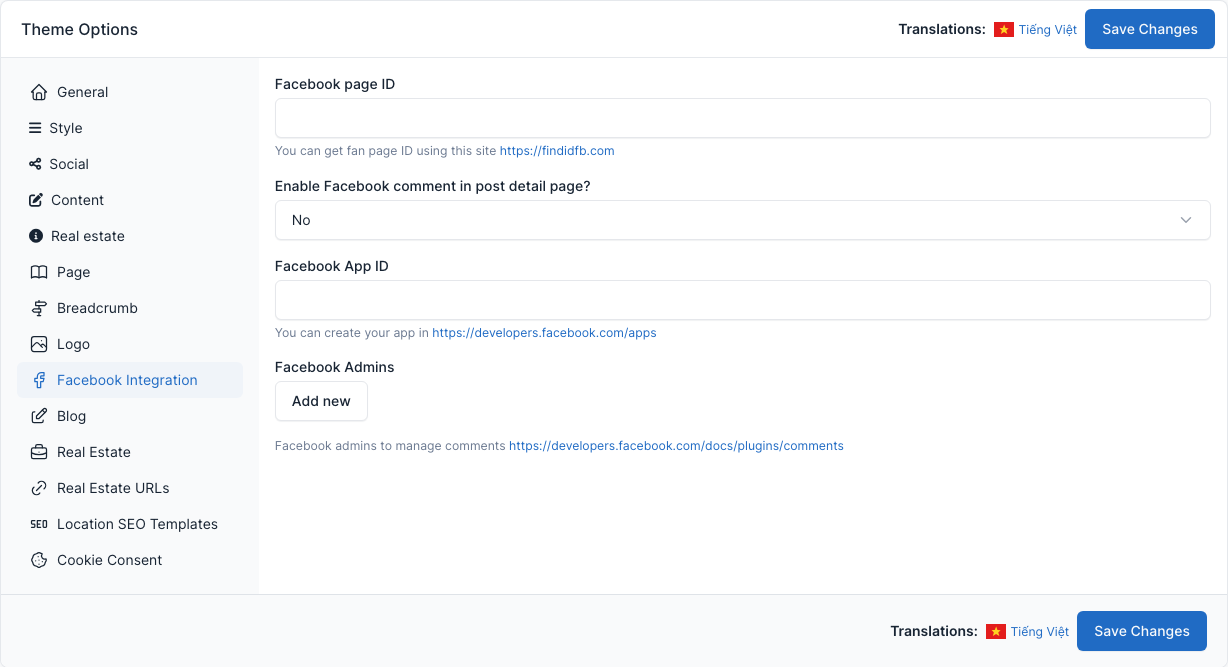 Facebook Integration