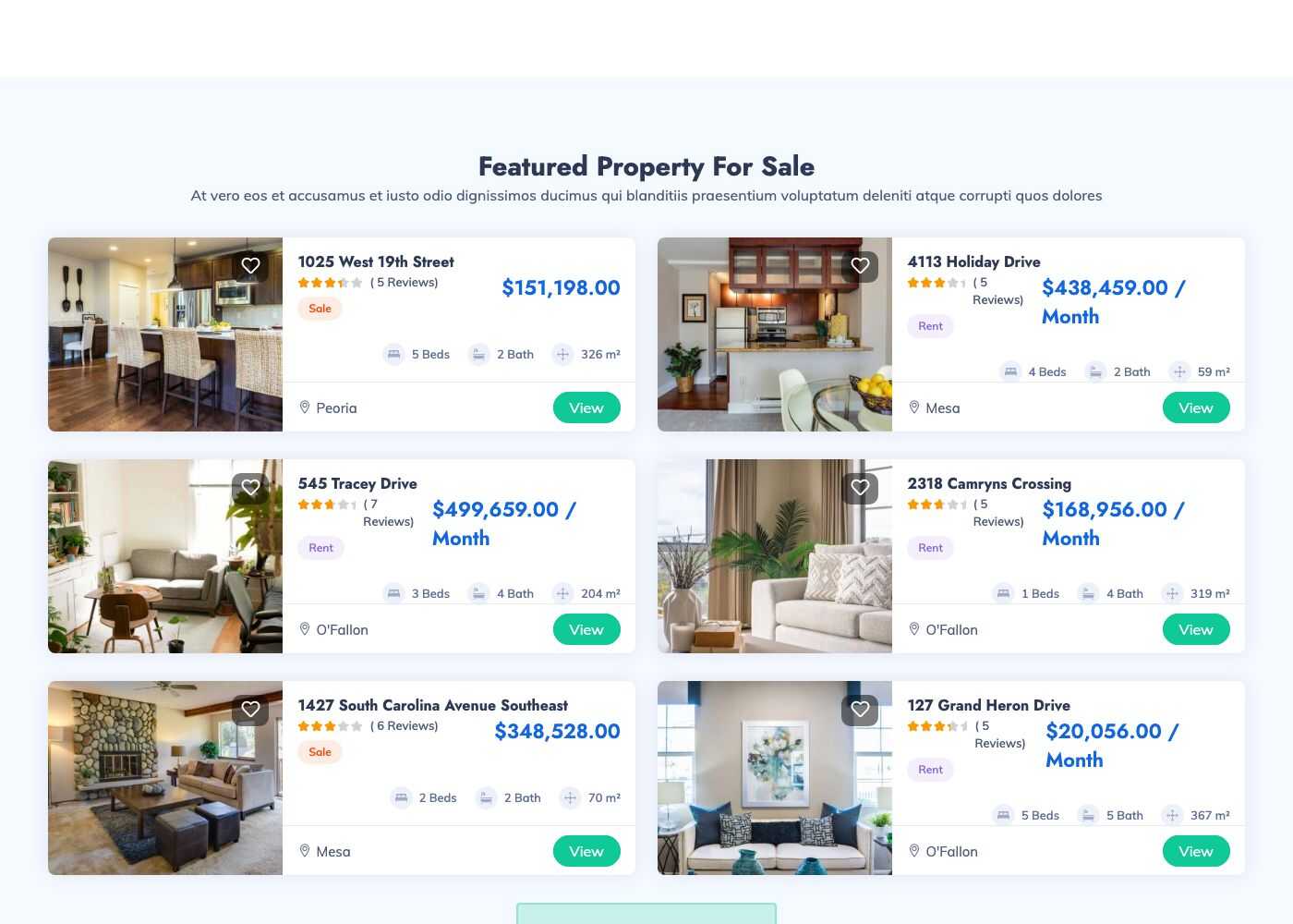 Featured properties style 1