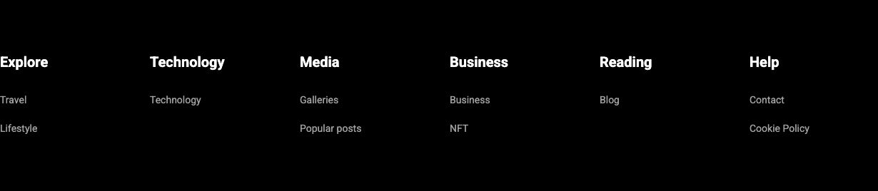 Footer menus
