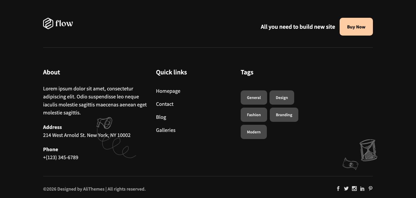 Footer menu