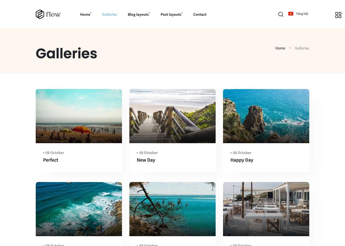 Galleries page