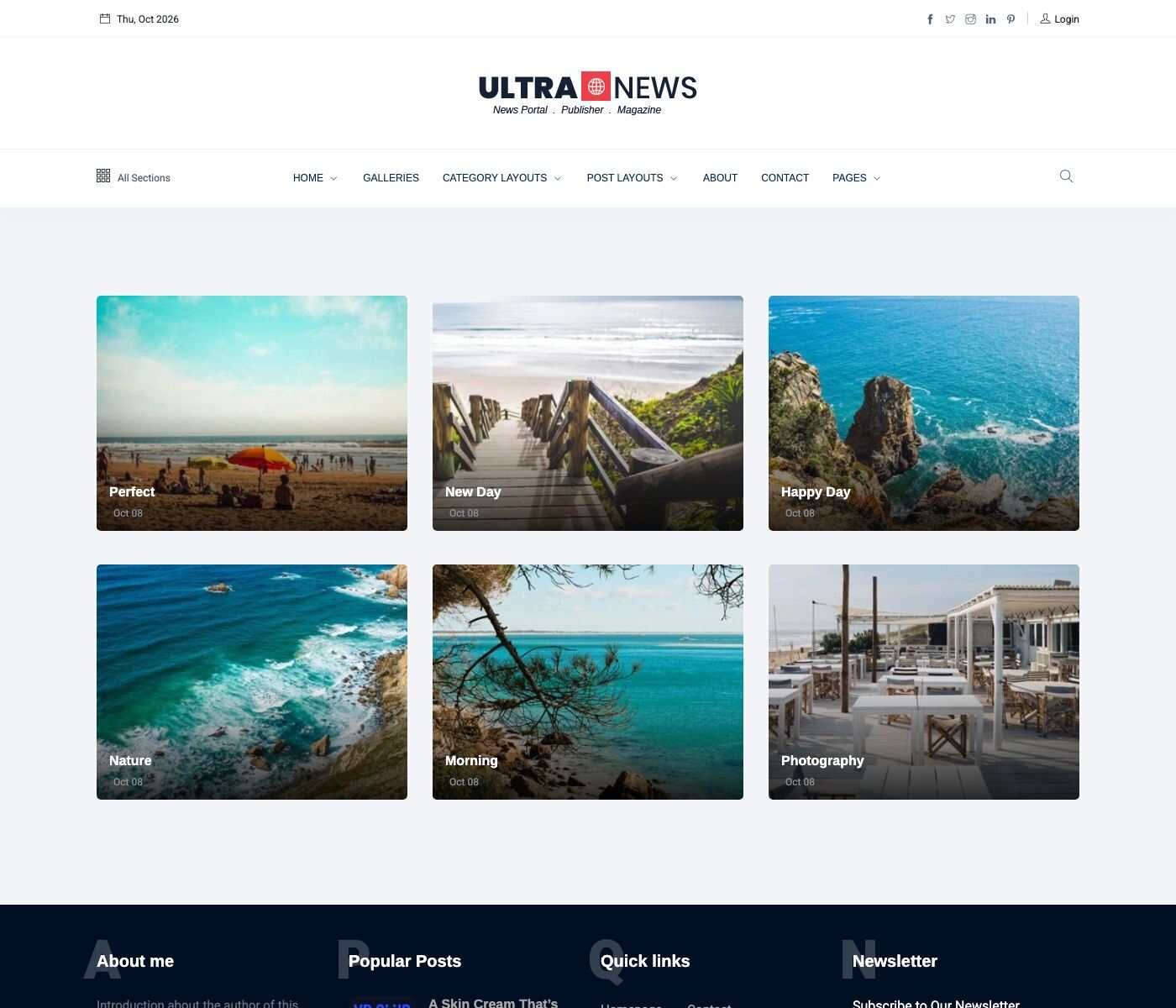 Galleries page