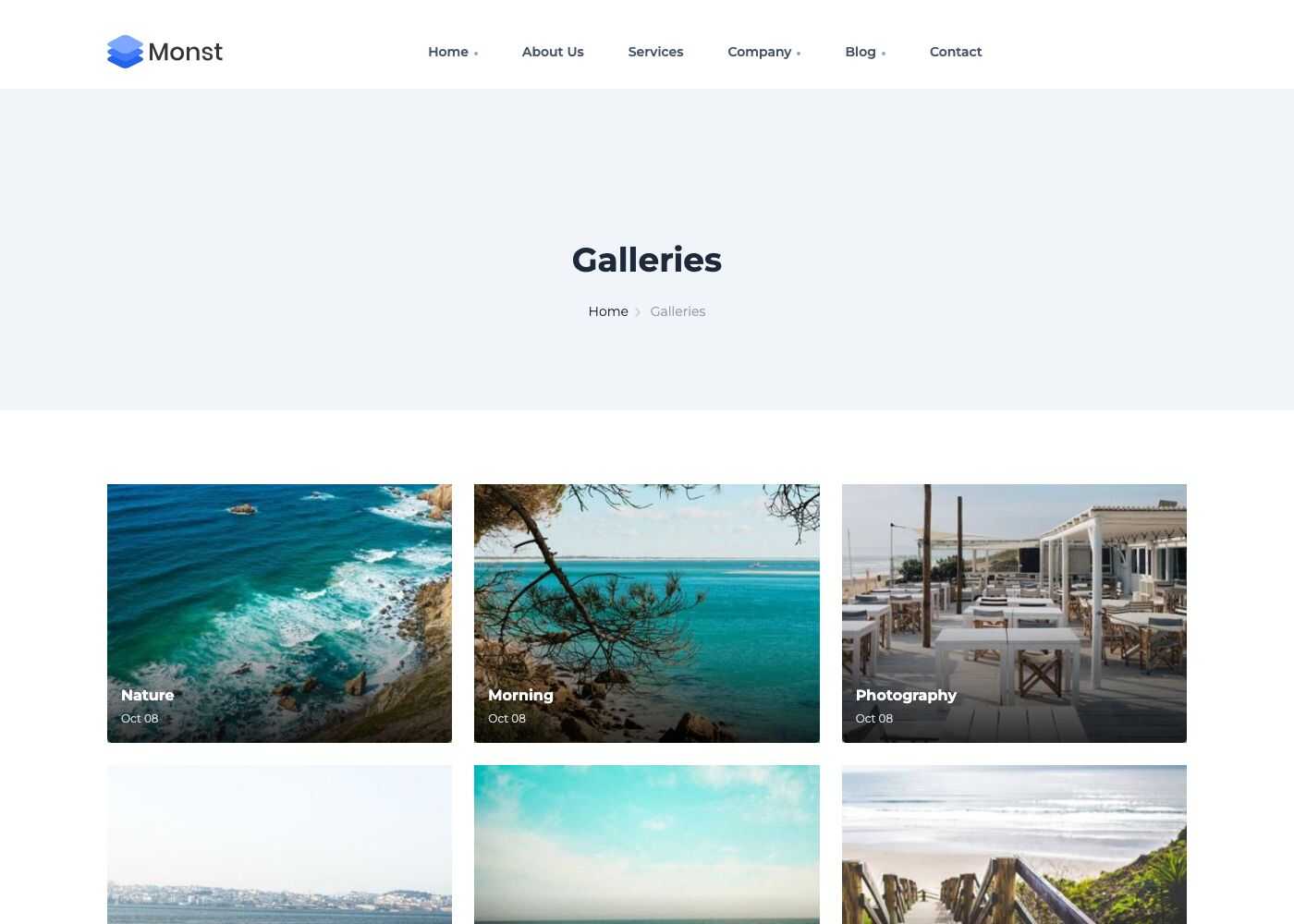 Galleries page