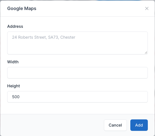 Google Maps setting