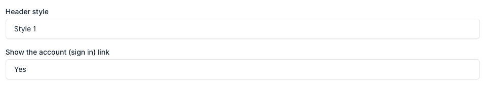 Header style setting