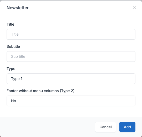 Newsletter setting
