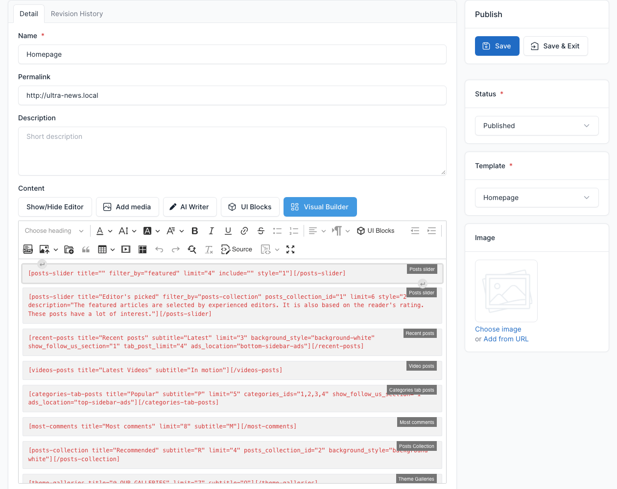 Page editor