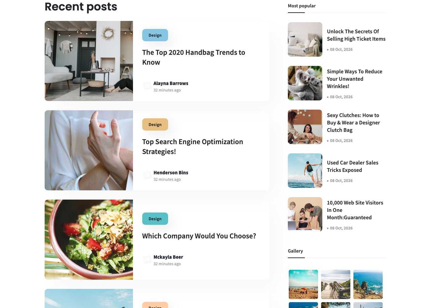 Posts and Sidebar