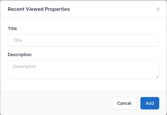 Recent Viewed Properties setting