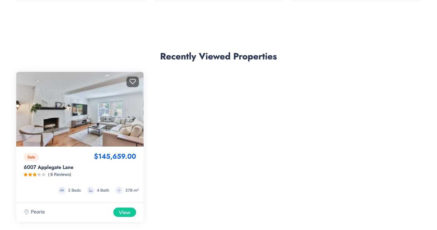 Recent Viewed Properties