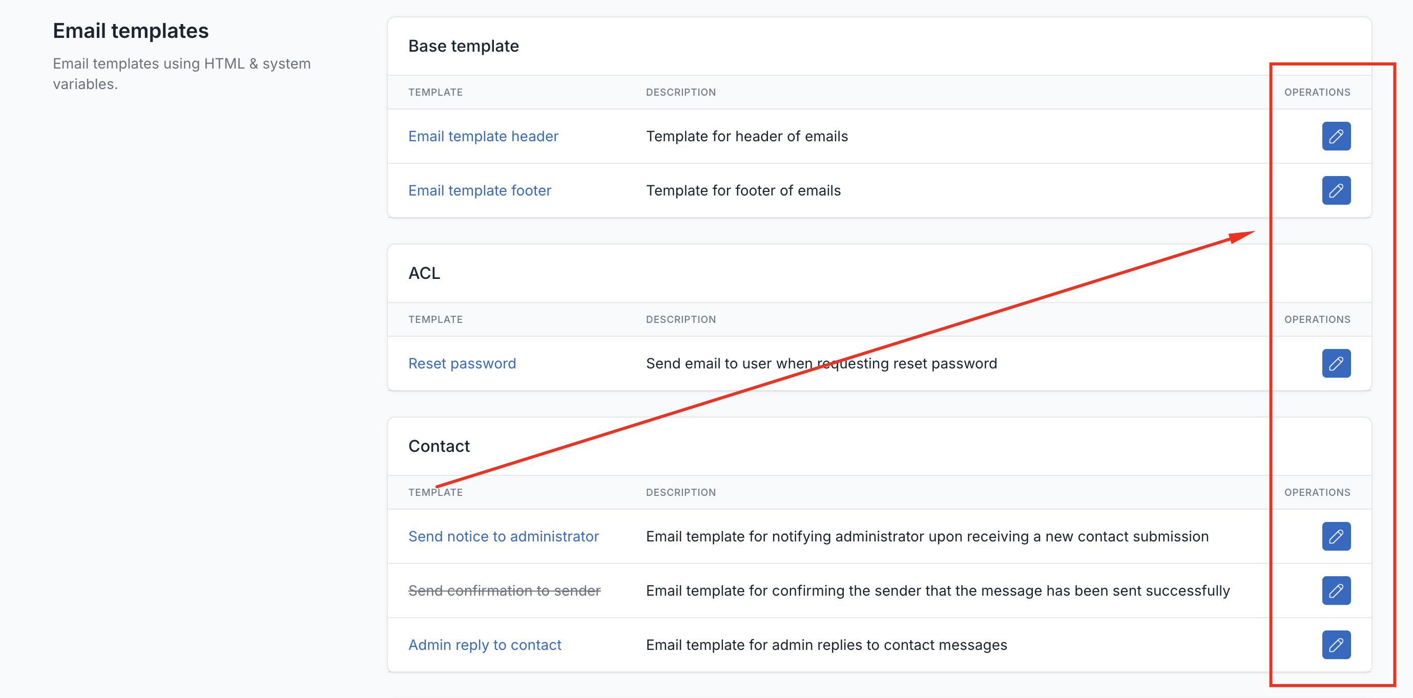 Select Email Template