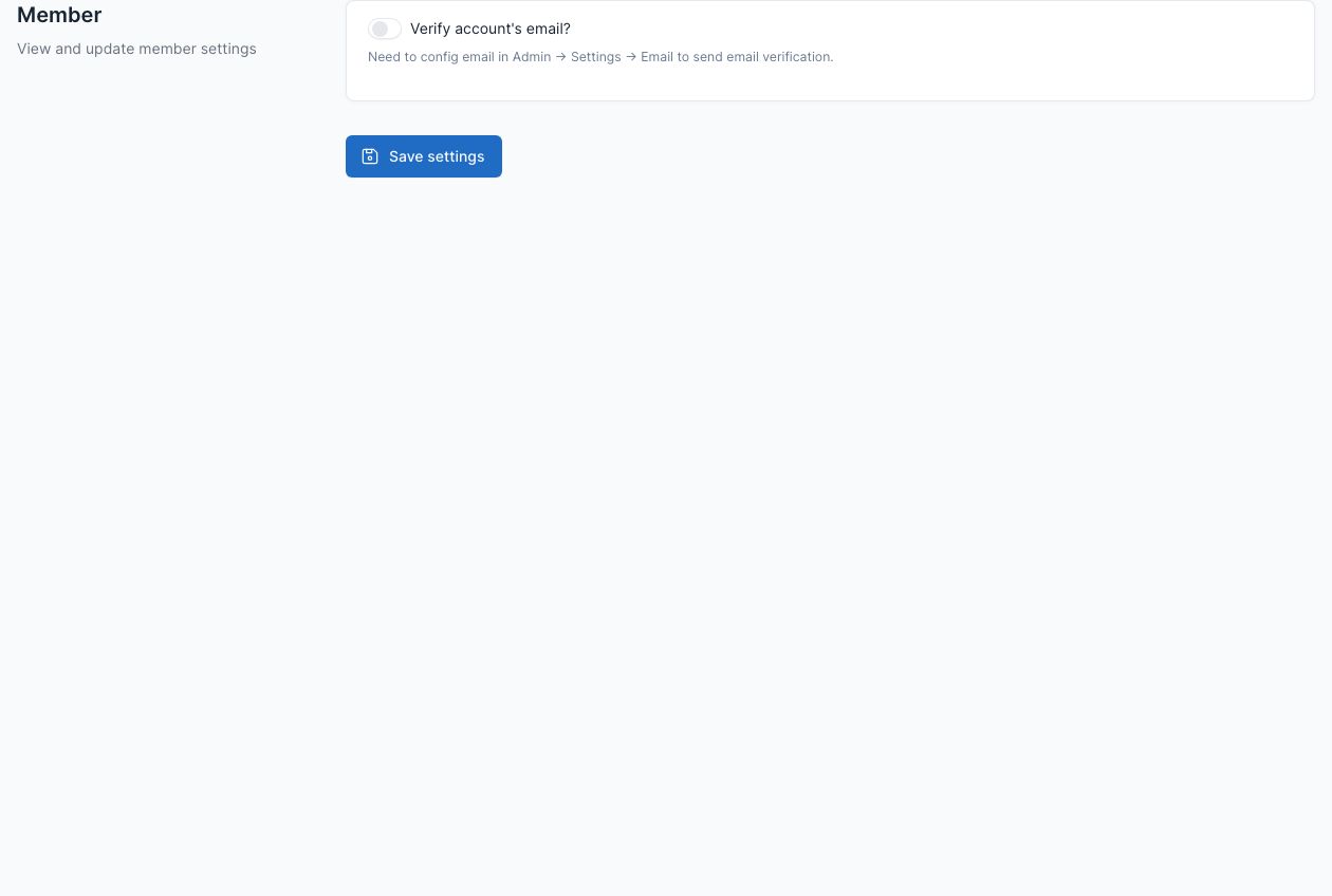 Member settings