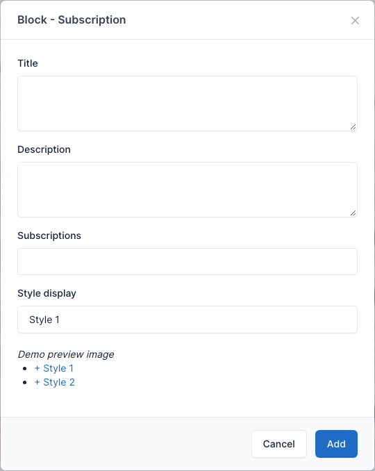Subscription setting
