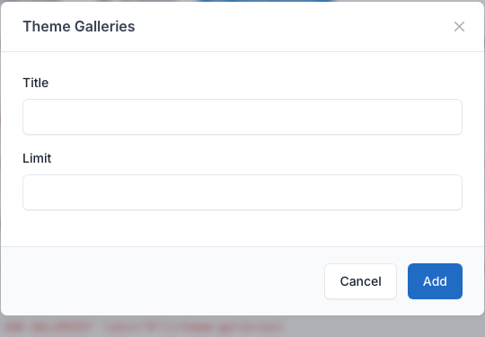 Theme Galleries setting