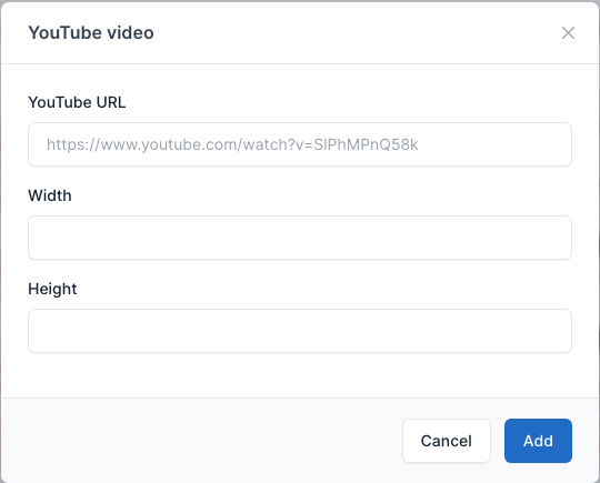 YouTube video setting