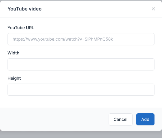 YouTube video setting